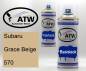 Preview: Subaru, Grace Beige, 570: 400ml Sprühdose + 400ml Klarlack - Set, von ATW Autoteile West.